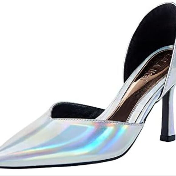 NEW. Lala Ikai Silver D'Orsay Heels with Iridescent Finish.Fairycore.Balletcore. - Picture 1 of 14